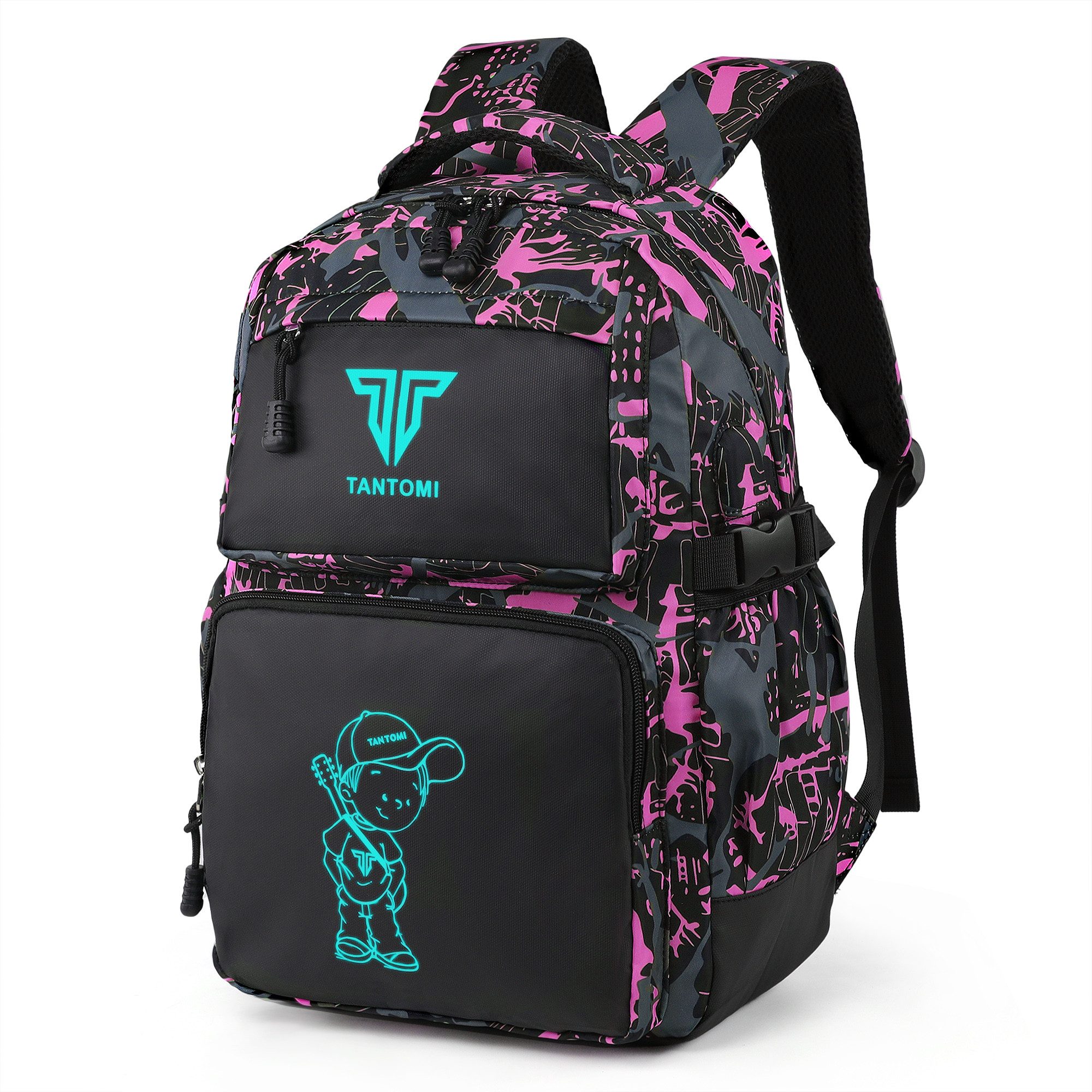 TAN.TOMI Schulrucksack Rucksack Jungen Schulrucksack Mädchen Teenager Jugendliche Daypacks, Kinder Reflektierender Schultasche Outdoor Camping Groß Schulranzen