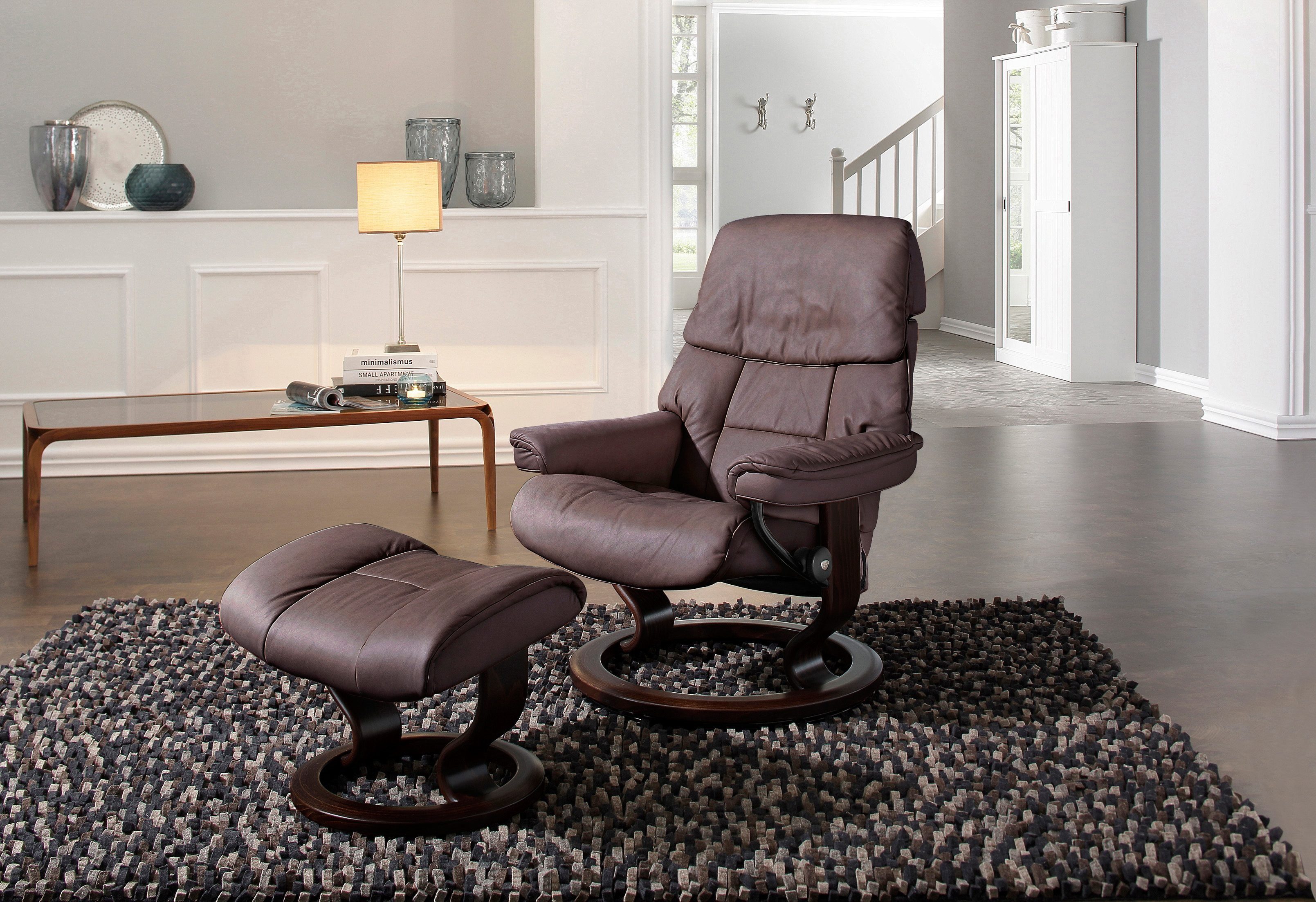 Stressless® Relaxsessel Ruby, mit Classic Base, Größe M, Gestell Eiche, Wenge, Braun & Schwarz
