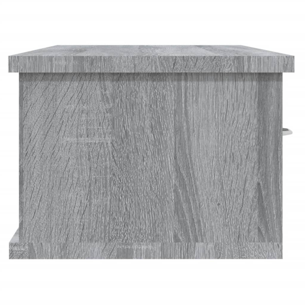 Sonoma Holzwerkstoff furnicato cm Wandschrank 88x26x18,5 Wandregal Grau
