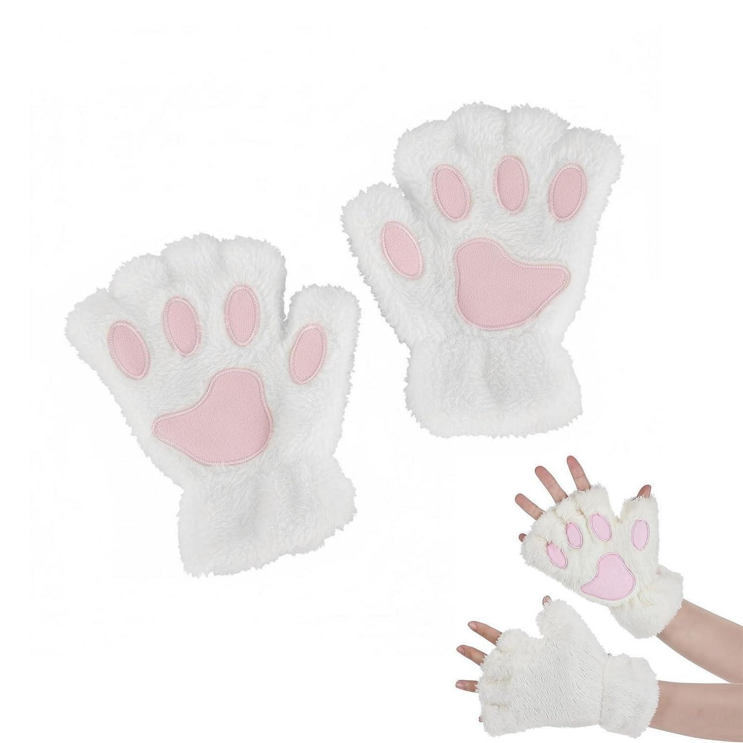 LuxusKollektion Fleecehandschuhe Fingerlose Handschuhe Katzenpfoten Kinder (1-St)