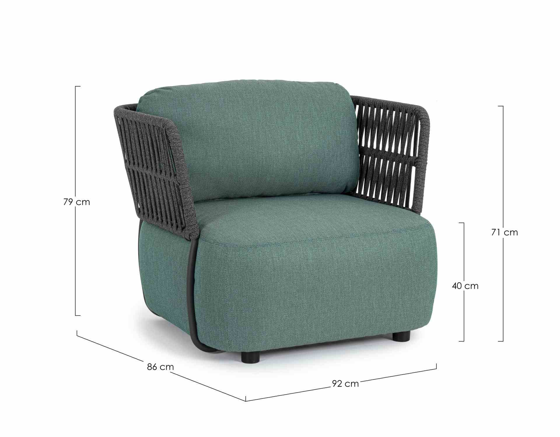 Feeling4Home Gartensessel Palmer aus Aluminium, Jade