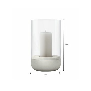 blomus Windlicht -Calma- Glas Kerzenhalter (Set, 3er Set), aus Glas mit Betonsockel
