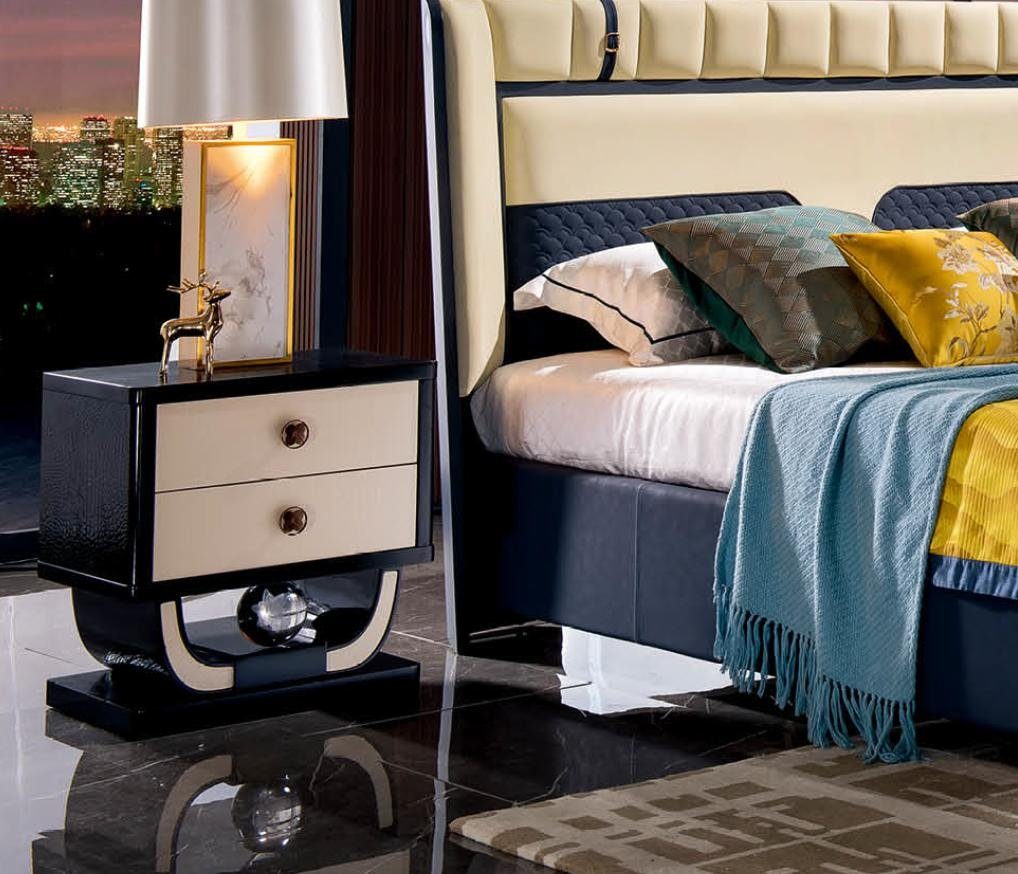 Möbel Luxus JVmoebel Bett, 180x200 Schlafzimmer Italienische Bett Doppelbett Leder