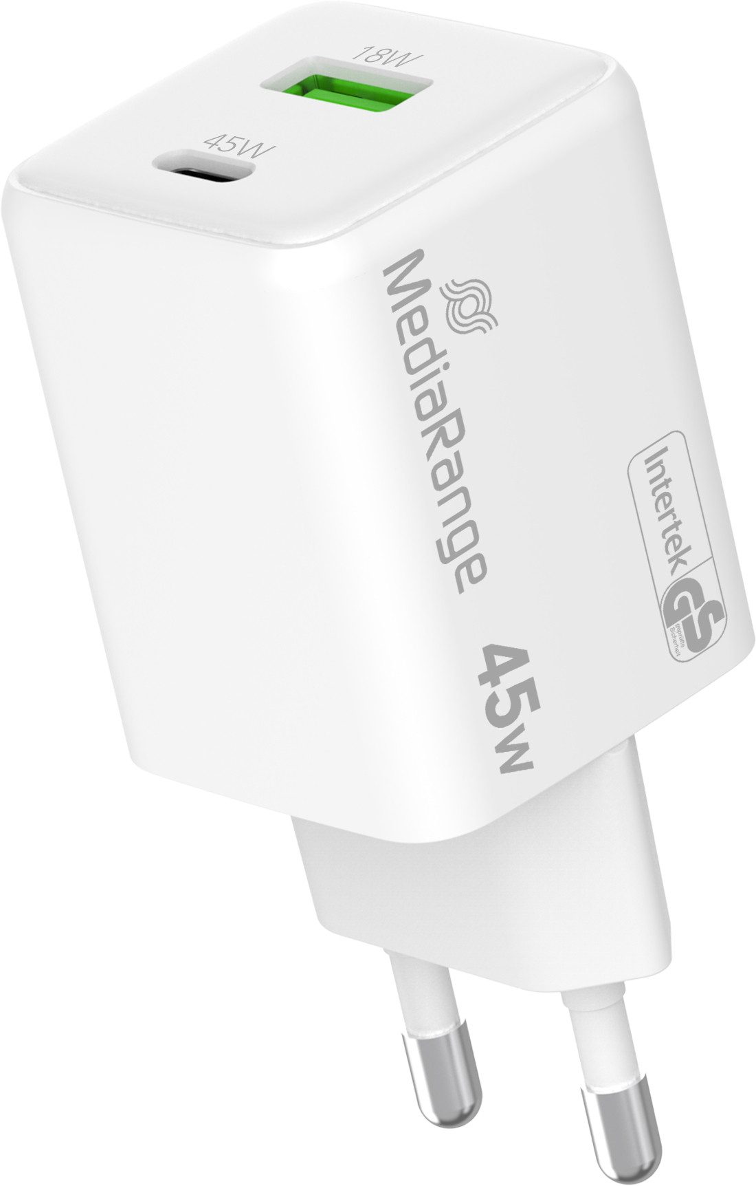 Mediarange Mediarange Ladegerät Power Adapter 45 Watt GaN 1x USB-A + 1x USB-C USB-Ladegerät