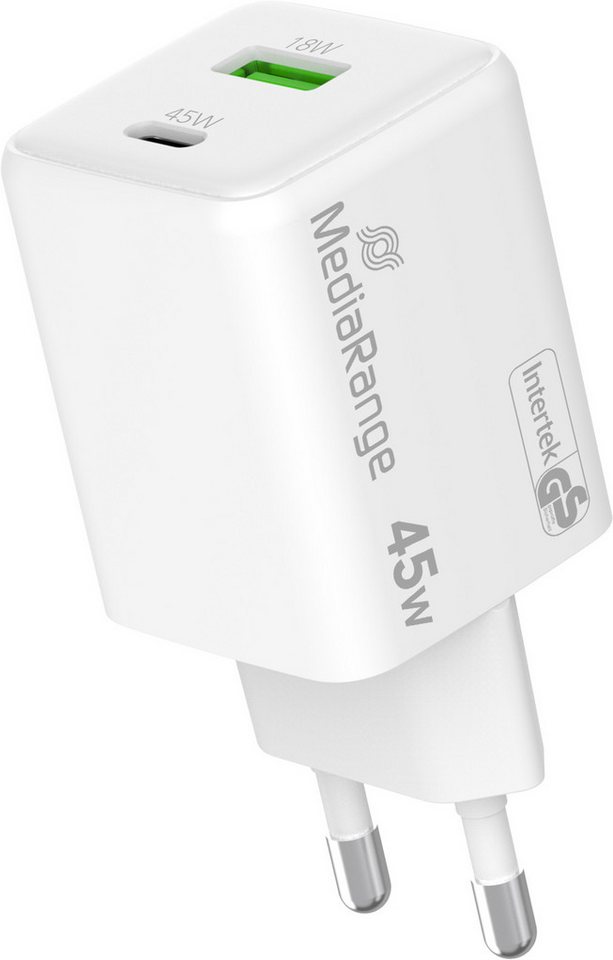 Mediarange Mediarange Ladegerät Power Adapter 45 Watt GaN 1x USB-A + 1x USB-C USB-Ladegerät