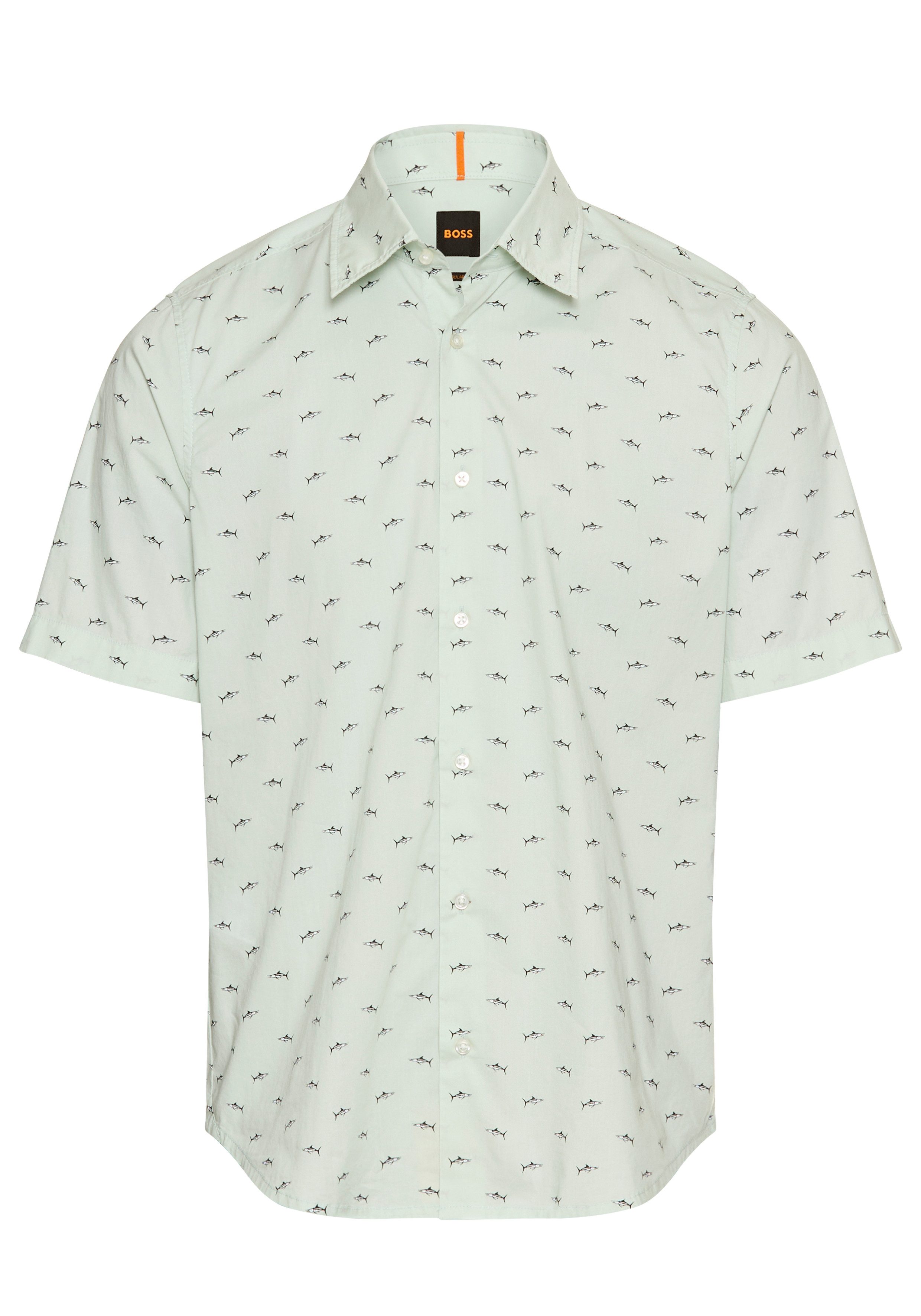 BOSS ORANGE Kurzarmhemd Rash_2_M mit durchgehenden günstig online kaufen