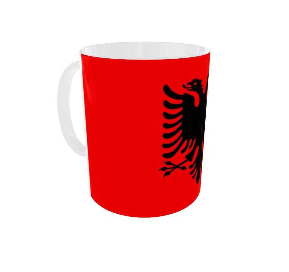 Tasse Tasse Albanien Kaffee Coffeecup ALB Becher Flagge Pot Kaffeetasse Tinisu