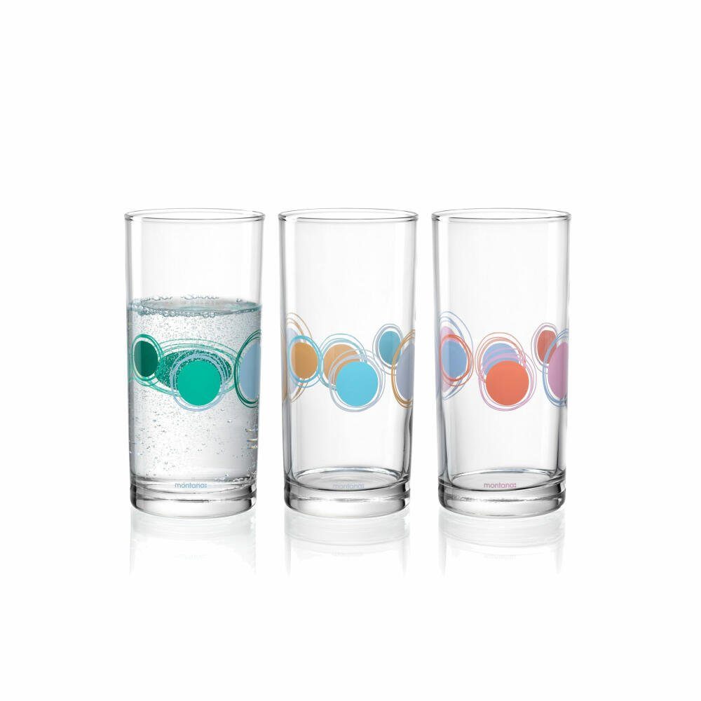 montana-Glas Becher :new dots 3er Set, 280 ml, 3-tlg., Kalk-Natron-Glas