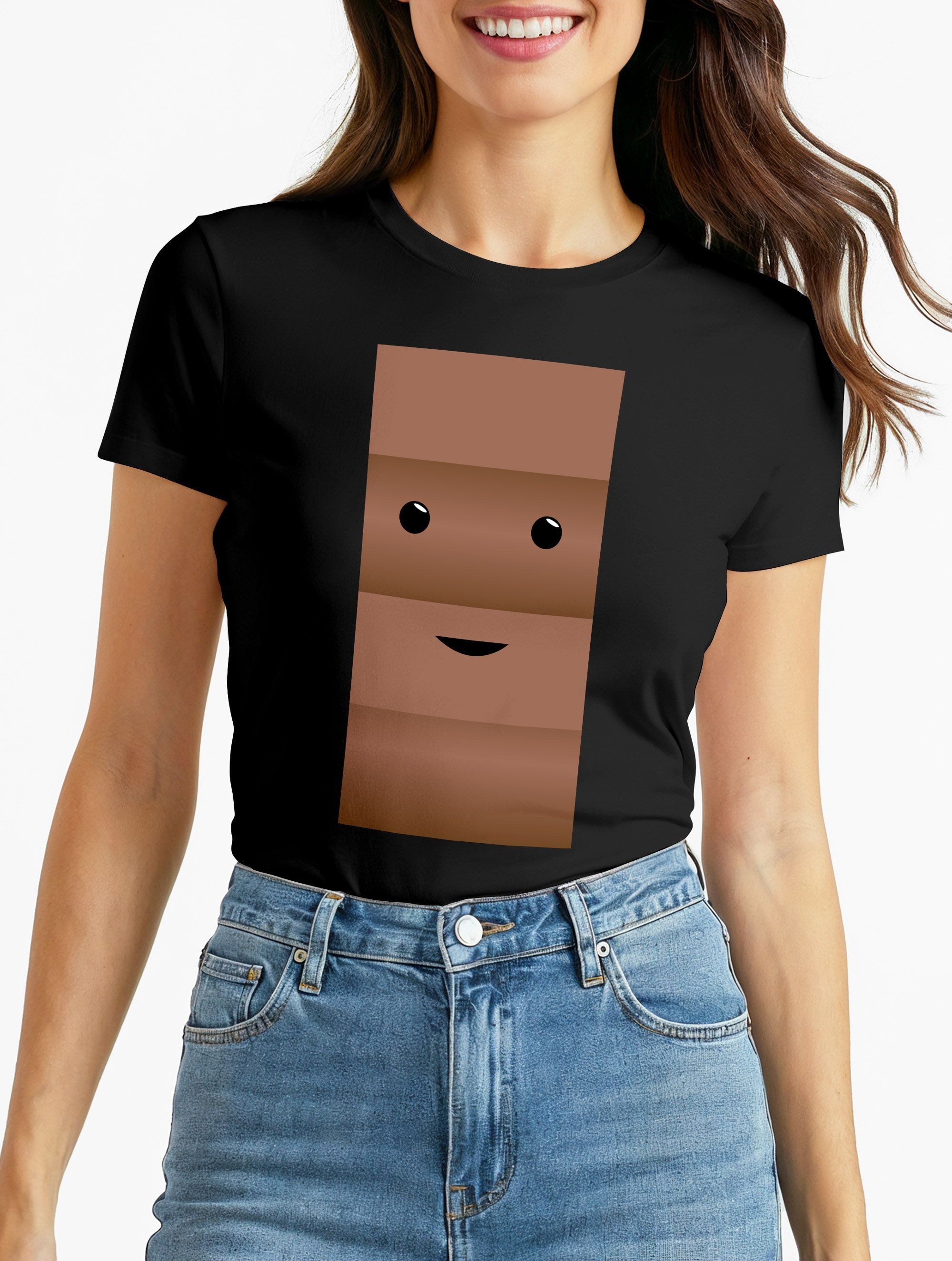 MoonWorks Print-Shirt Damen T-Shirt T-Shirt Milch und Schokolade Kostüm Partner Pärchen mit Print