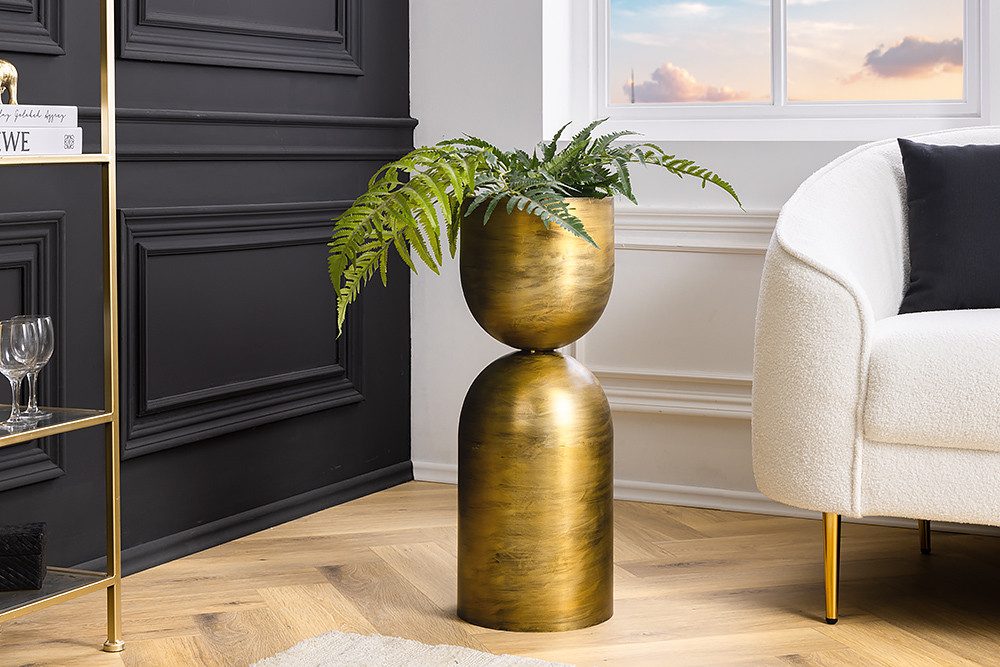 riess-ambiente Dekovase SANDGLASS L 55cm messing · Blumenvase aus Eisen (beidseitig nutzbar) (Einzelartikel, 1 St), für Trockenblumen · Accessoire · handmade · Wohnzimmer · Modern Design