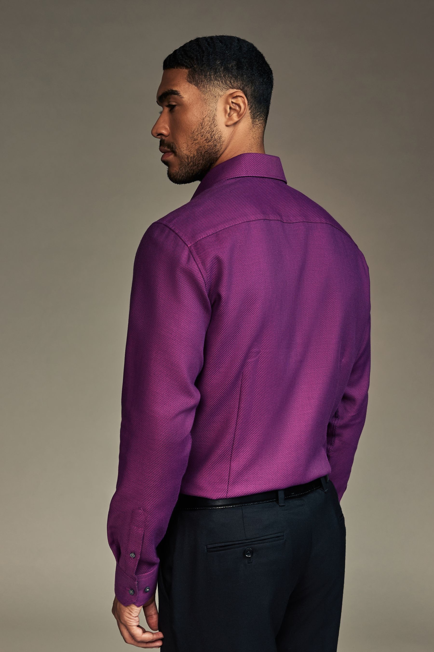 Next Langarmhemd Pflegeleichtes, paspeliertes Slim Fit günstig online kaufen