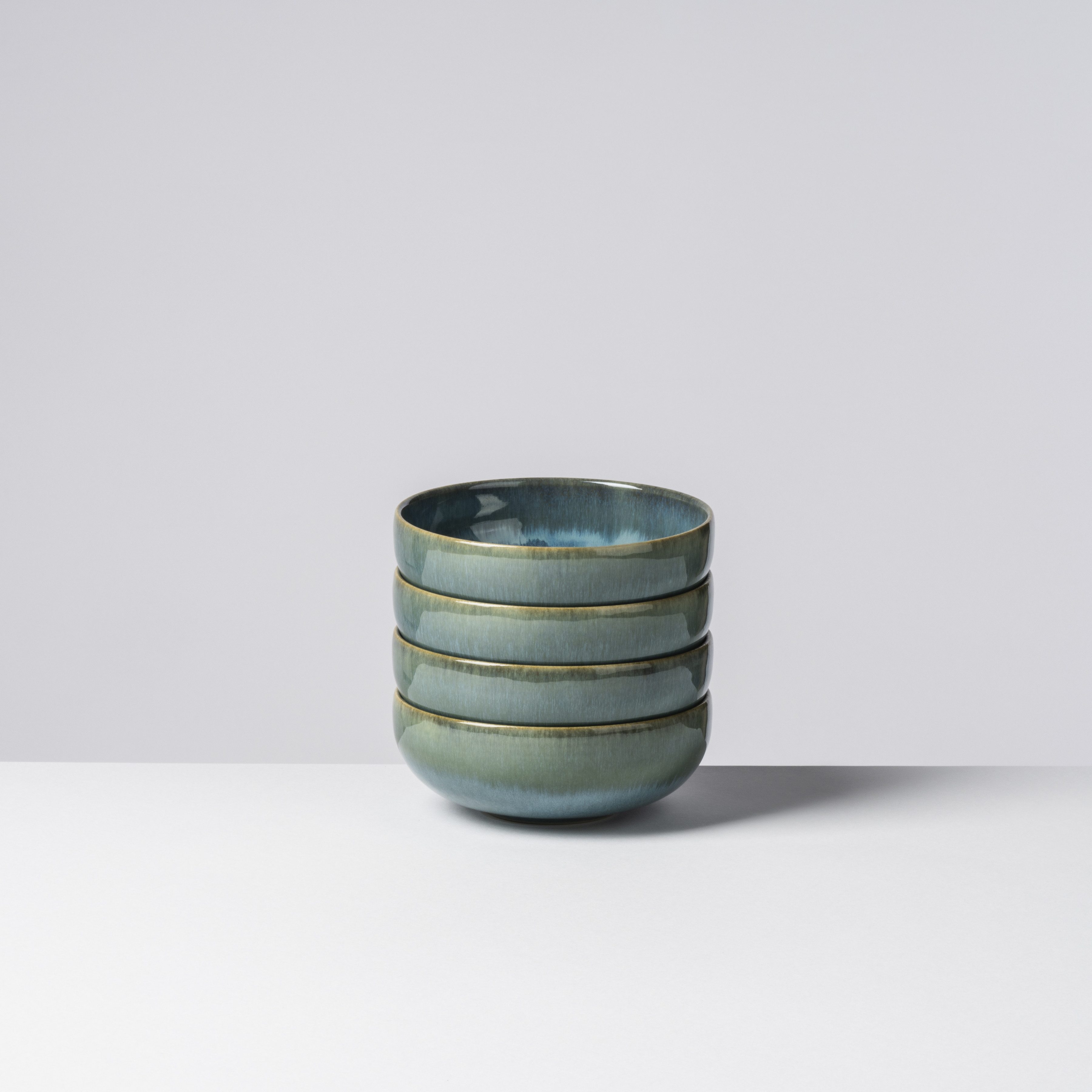 Gipfelstück Schüssel Tiefer See, Steinzeug, (Set, 4-tlg), Scandi-Style, glänzende Reaktivglasur, jedes Stück ein Unikat