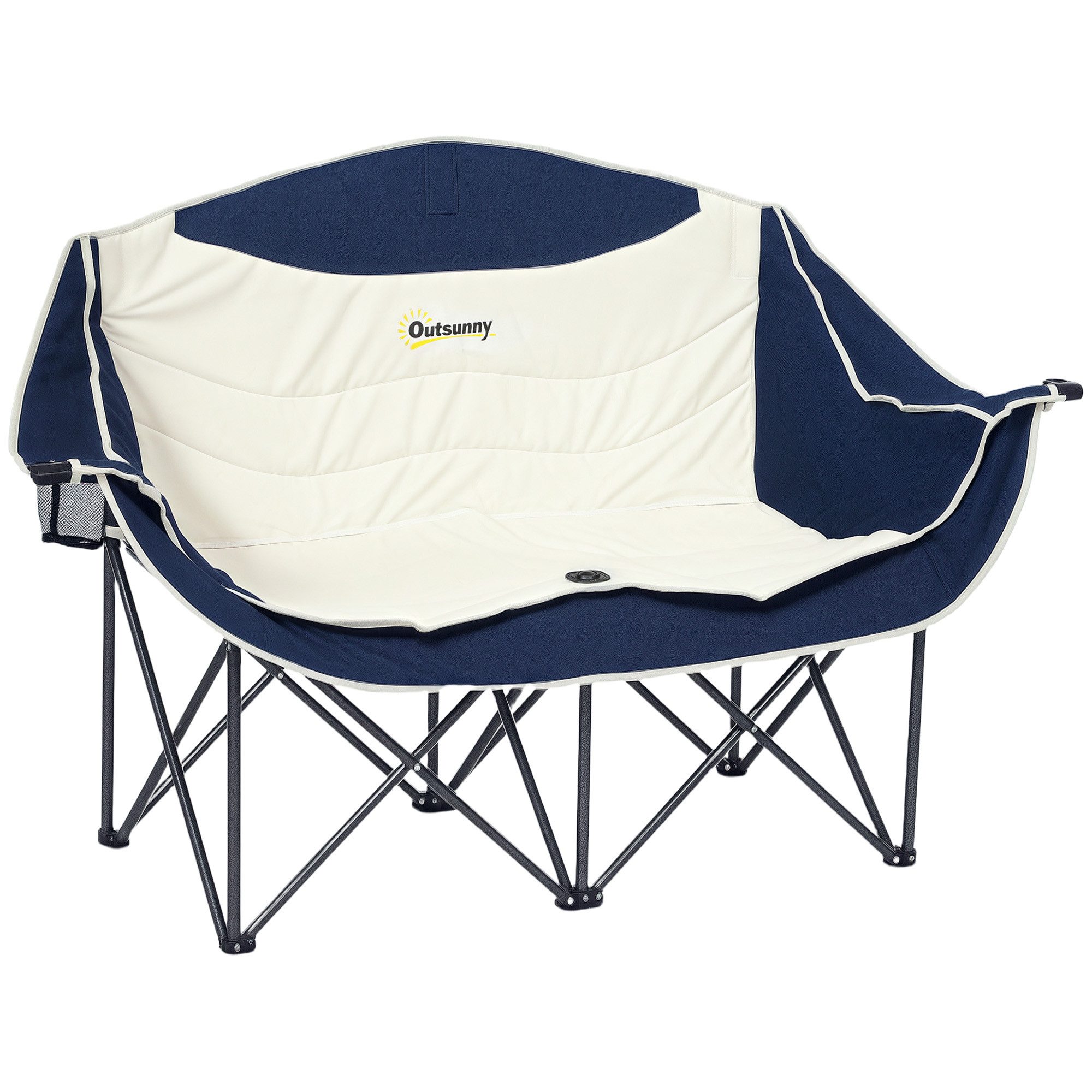 Outsunny Campingstuhl mit Getränkehalter, Tragetasche (Faltstuhl, 1 St), für Garten Camping Strand