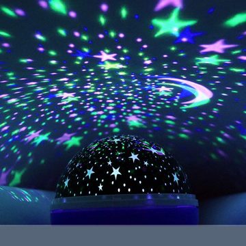 AKKEE LED Nachtlicht Nachtlicht Sternenhimmel Projektor, Baby Licht 360° Rotation, Farbwechsel, LED Sternenlicht Lampe Sternhimmelprojektor mit Lichter Projektion
