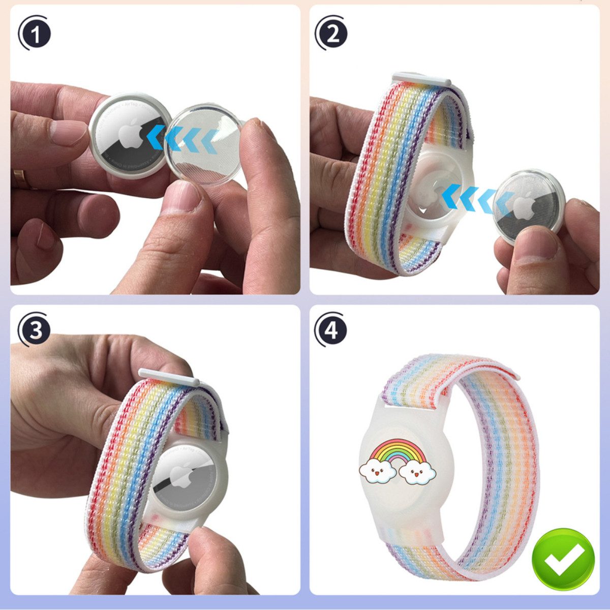 Hurtel Armband (AirTag-Hülle mit Kinderarmband), Verstellbares Kinderarmband mit TPU-Schutzhülle – Bild 2 von 4