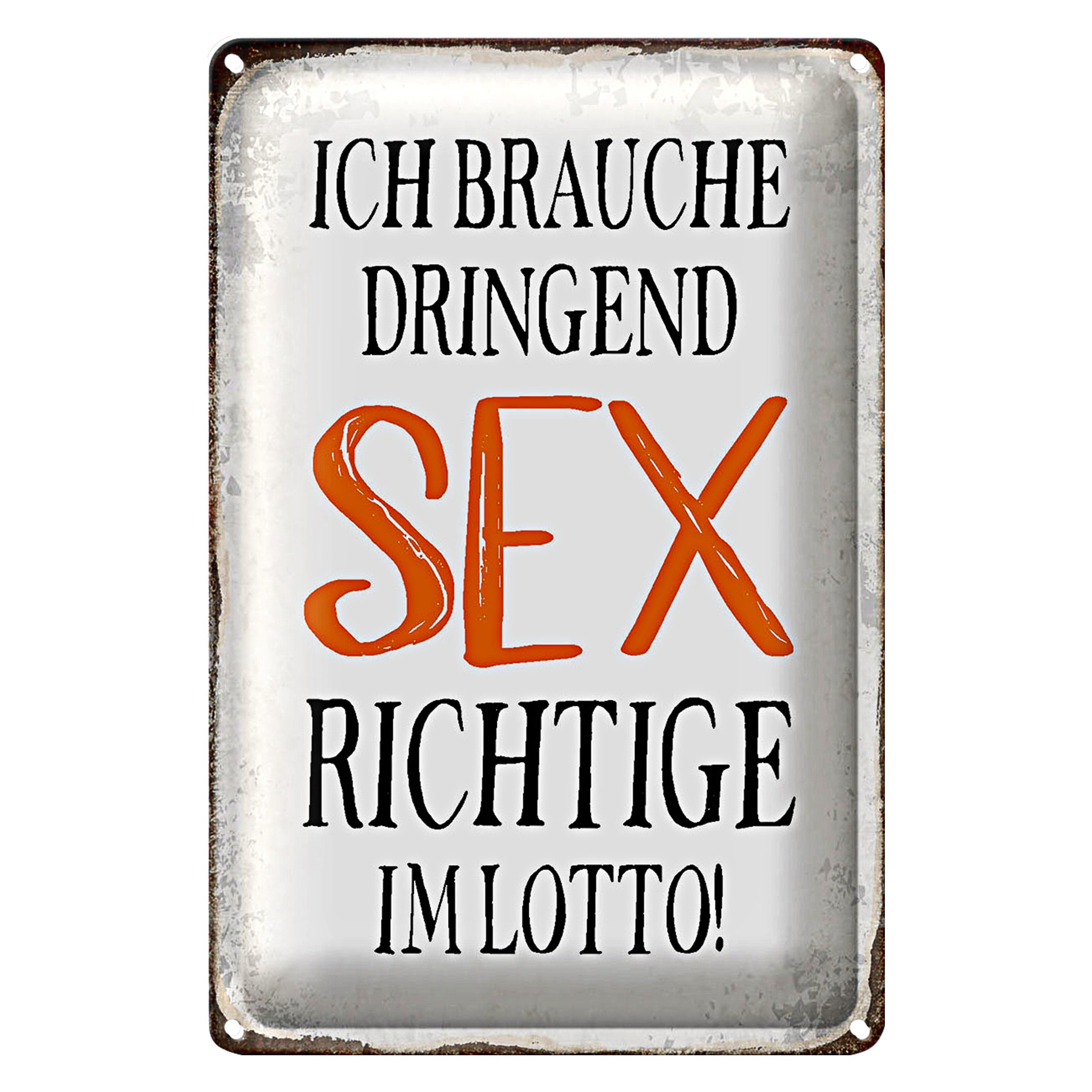 Roomando Metallschild Spruch 12x18cm ich brauche dringend Sex