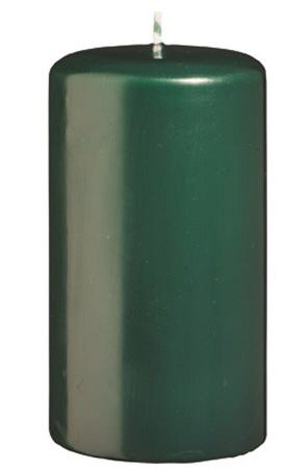 Kopschitz Kerzen Stumpenkerze Flachkopf-Stumpenkerzen Dunkelgrün 120 x Ø 40 mm