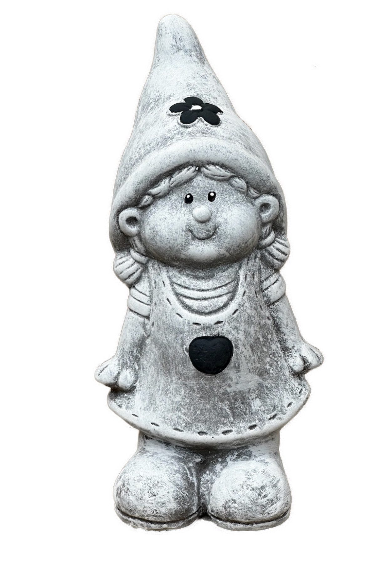 Gartenfigur Steinfigur Wichtel Mädchen, frostfest, massiver Steinguss