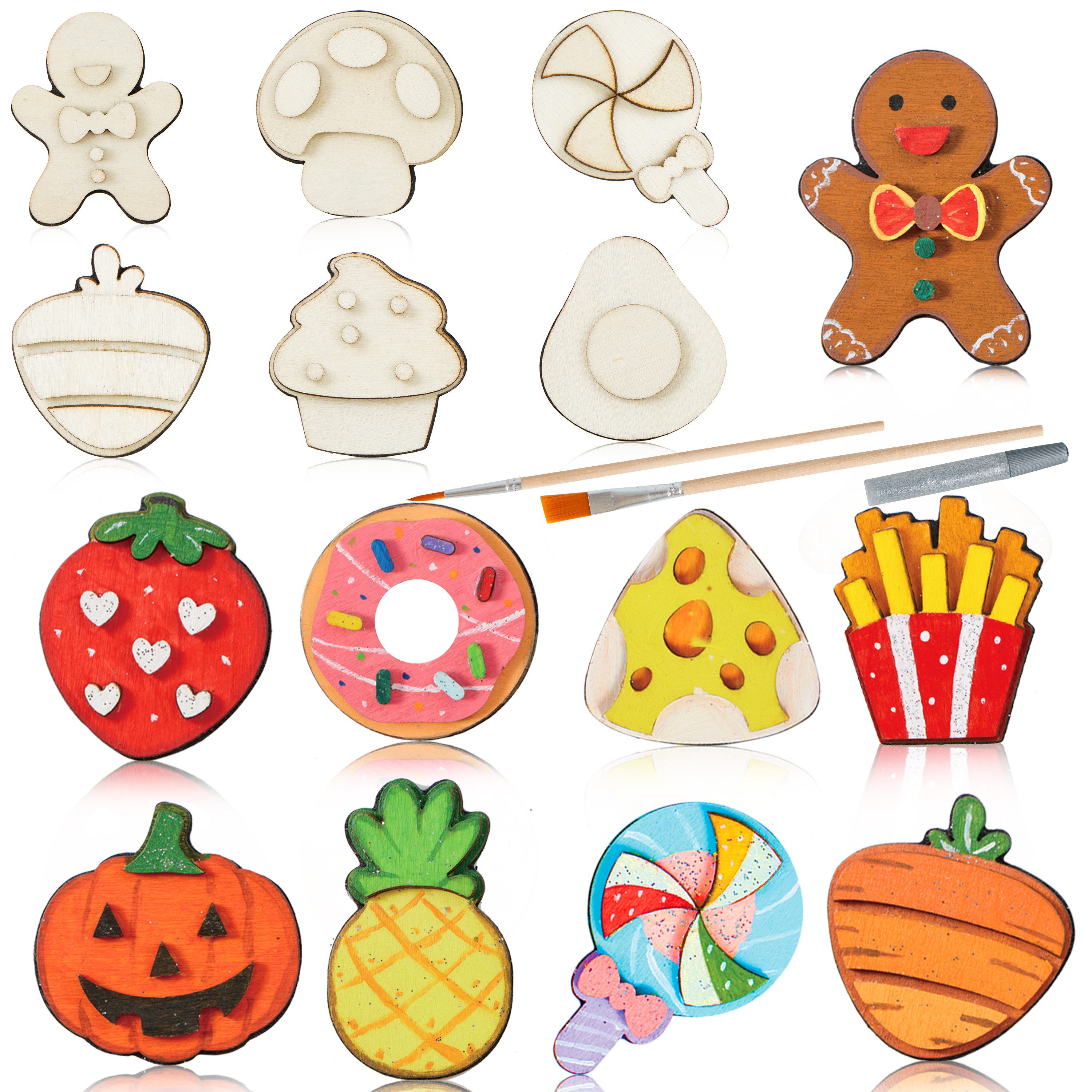 JOYIN Lernspielzeug JOYIN 12 Stück Holzmagnetset, Bastelset für Kinder ab 3-12 Jahren (12-St)