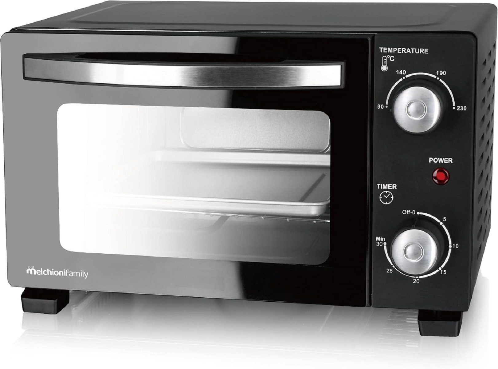 Melchioni Minibackofen Elektrischer Ofen mit 11 Liter Kapazität DEVIL 11 800W