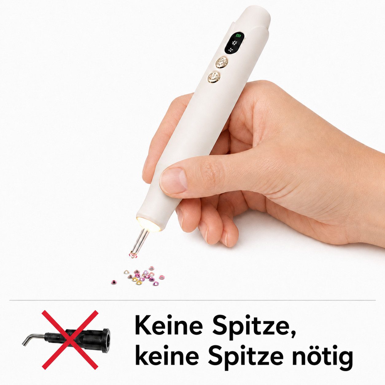 marmortrend Sehnsucht nach Einzigartigkeit Druckbleistift Elektrischer Diamond Painting Stift mit Beleuchtung, ein Tipp für alle, (keine Notwendigkeit für Trinkgeld, für alle Arten von Diamanten geeignet), neuesDesign Leiser Saugstift,Kabellos,Wiederaufladbar,direkt verwenden