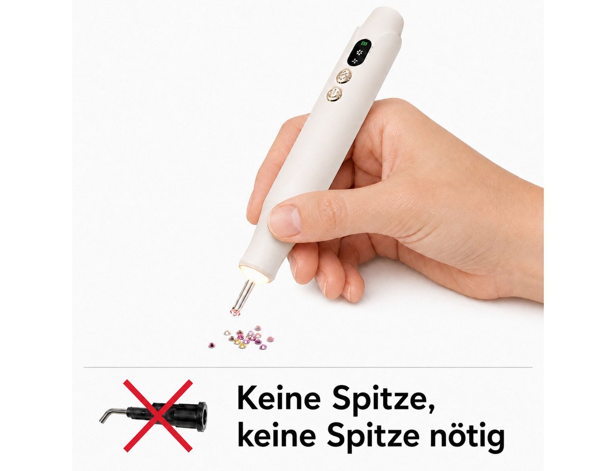 marmortrend Sehnsucht nach Einzigartigkeit Druckbleistift Elektrischer Diamond Painting Stift mit Beleuchtung, ein Tipp für alle, (keine Notwendigkeit für Trinkgeld, für alle Arten von Diamanten geeignet), neuesDesign Leiser Saugstift,Kabellos,Wiederaufla