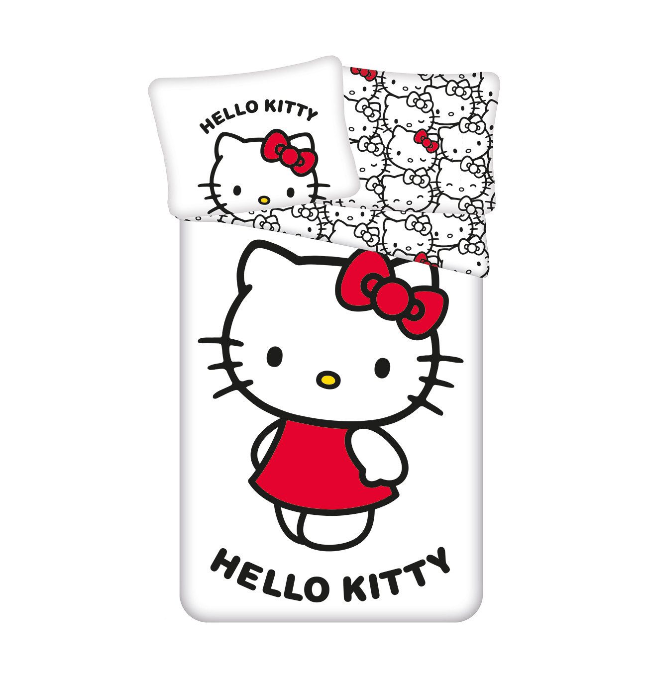 Hello Kitty Kinderbettwäsche 140x200 cm mit Kissenbezug 70x90 cm – 100% Bau günstig online kaufen