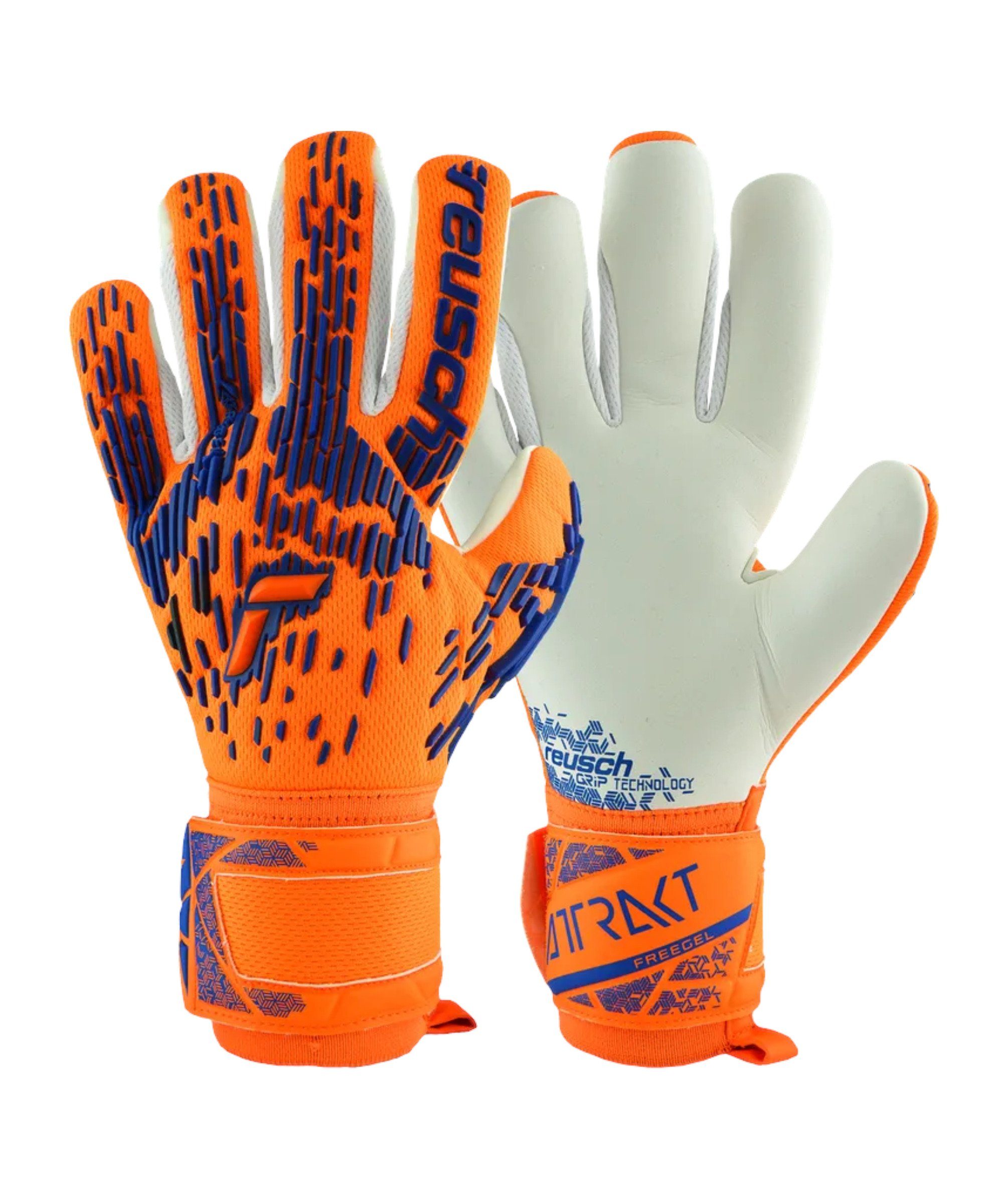 Reusch Torwarthandschuhe Spark 2024 Night Attrakt Silver TW-Handschuhe orangeblau Freegel