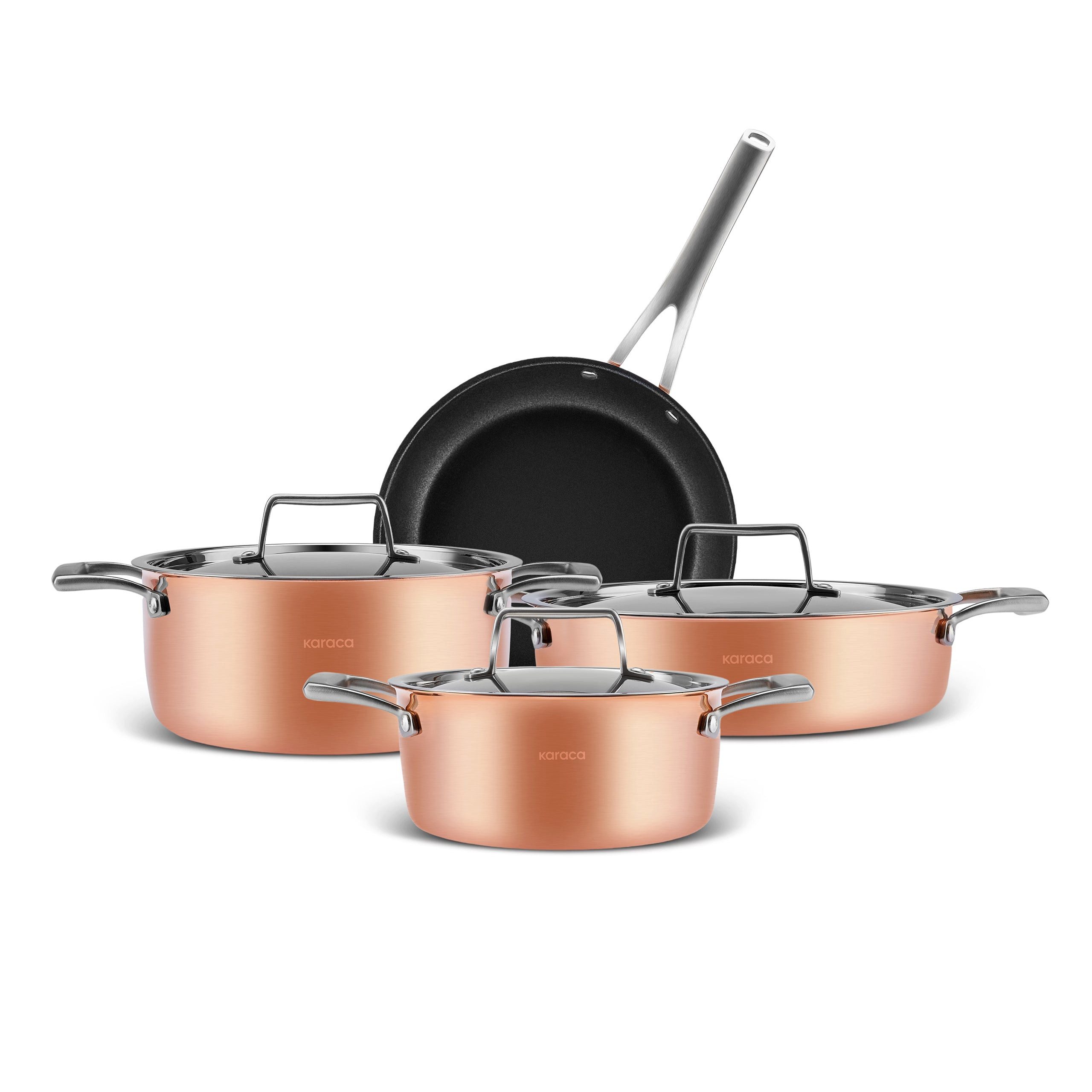 Karaca Topf-Set Karaca Biodiamond Copper – 7-teiliges Topf- und Pfannenset