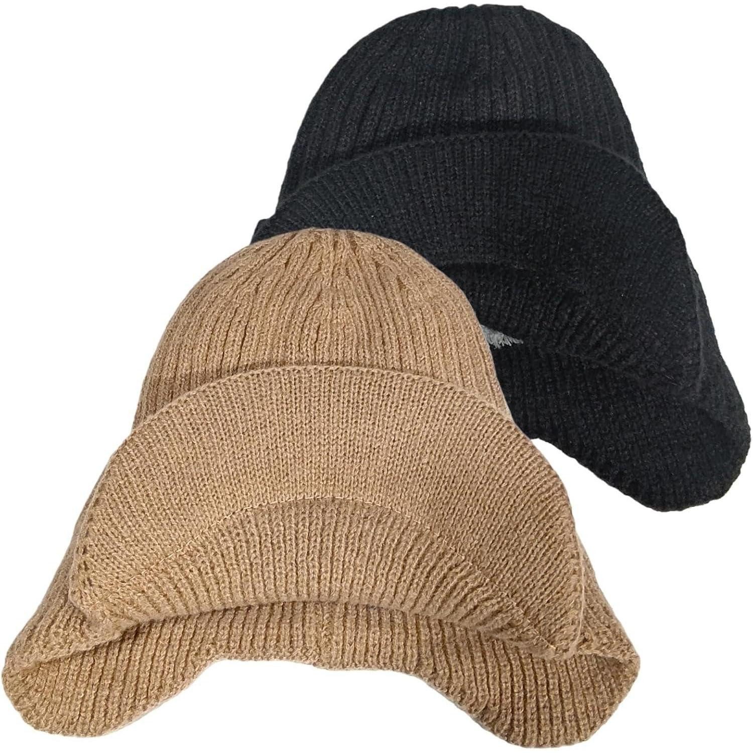 LuxusKollektion Strickmütze Wintermütze Herren Strickmütze Einheitsgröße Schwarz Khaki