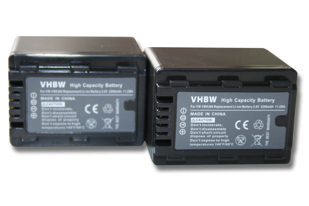 vhbw HC-V10, HC-V500 passend Panasonic HC-V100, für HC-V100M, 3200 Kamera-Akku HC-V100EG-K, mAh