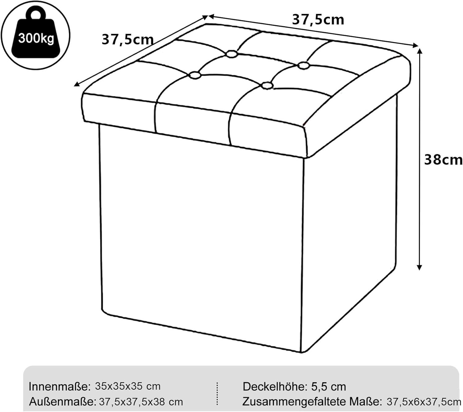 Woltu Sitzhocker (1 St), Deckel abnehmbar, Gepolstert, faltbar Truhen
