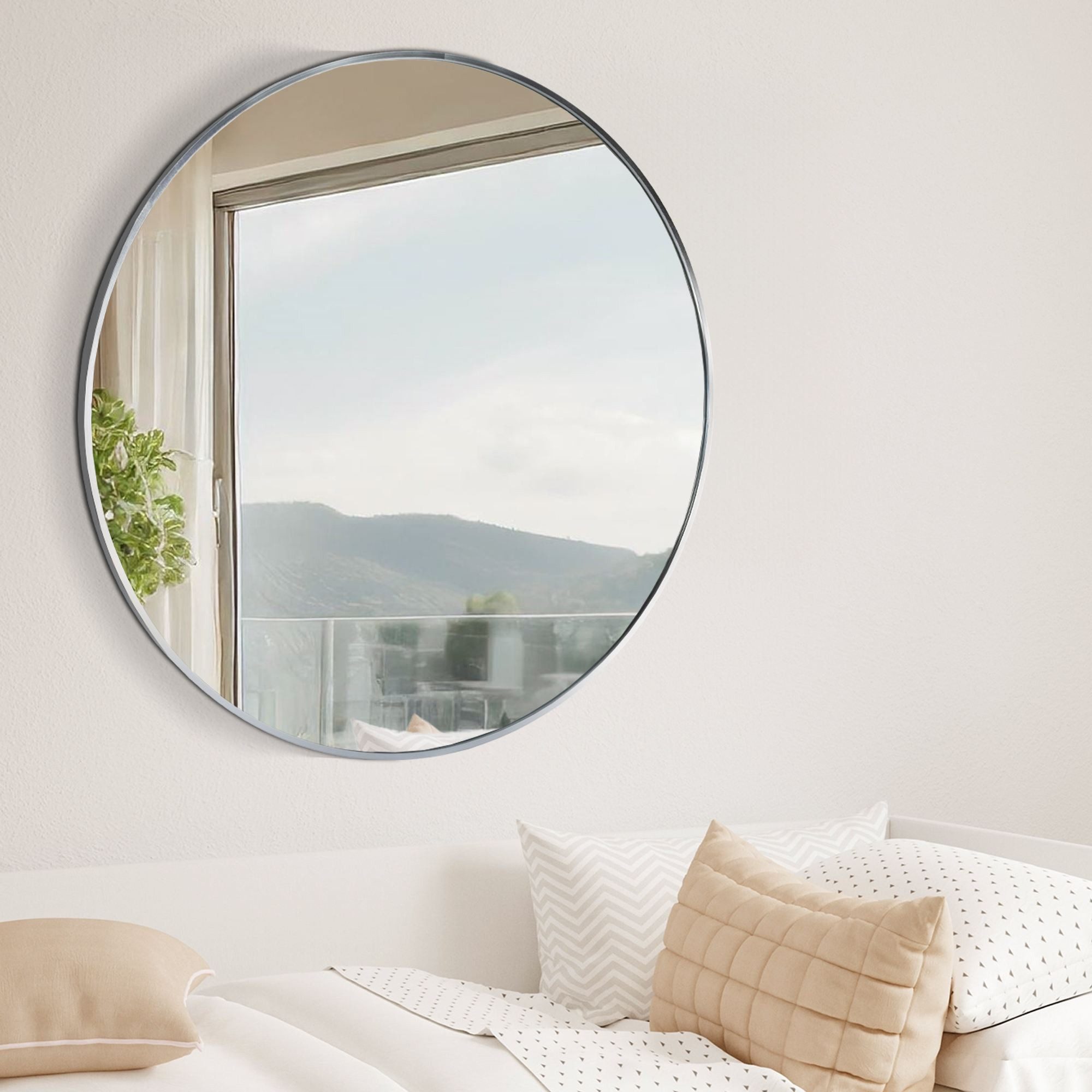 furnicato Wandspiegel Elsie 80x80 cm Silber (1-St)