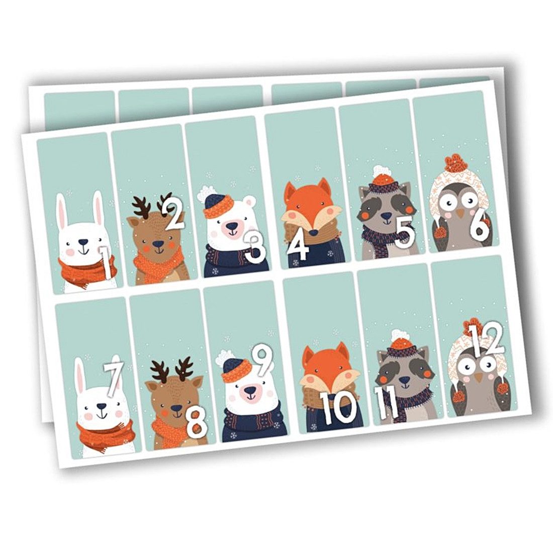 PAPIERDRACHEN DIY-Adventskalender 24 Zahlenaufkleber - Papier selbstklebend (24-tlg)
