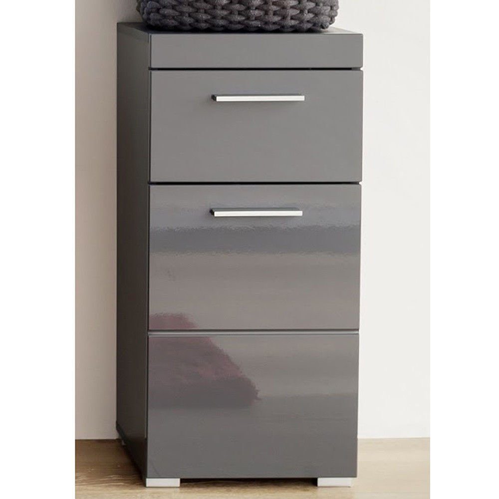 trendteam Unterschrank Amanda Badkommode Badezimmerschrank Standschrank Badschrank Grau 37x79x31cm