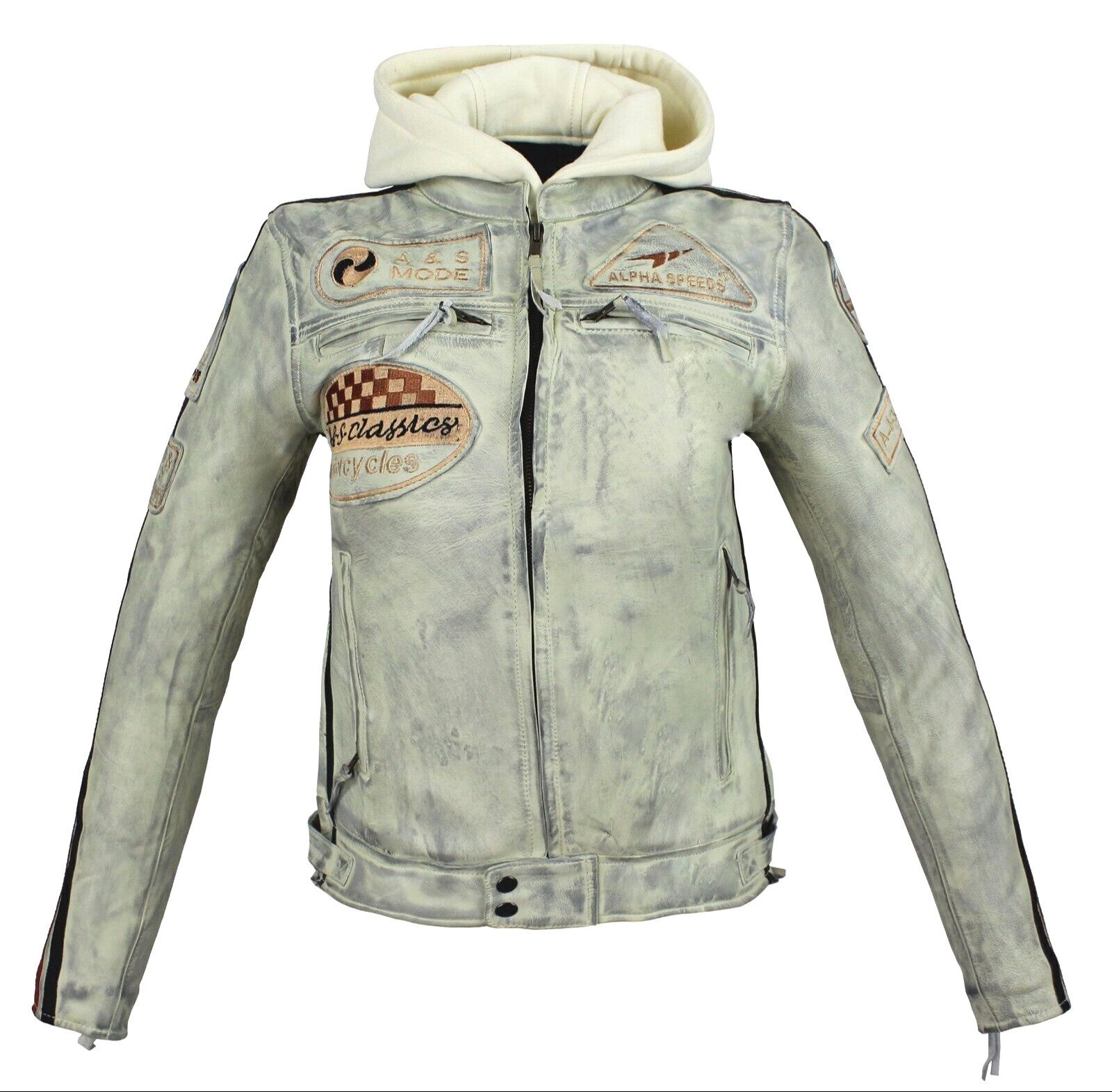 Alpha Speeds Motorradjacke Herren Leder Jacke Biker Freizeit Highway Jacke günstig online kaufen