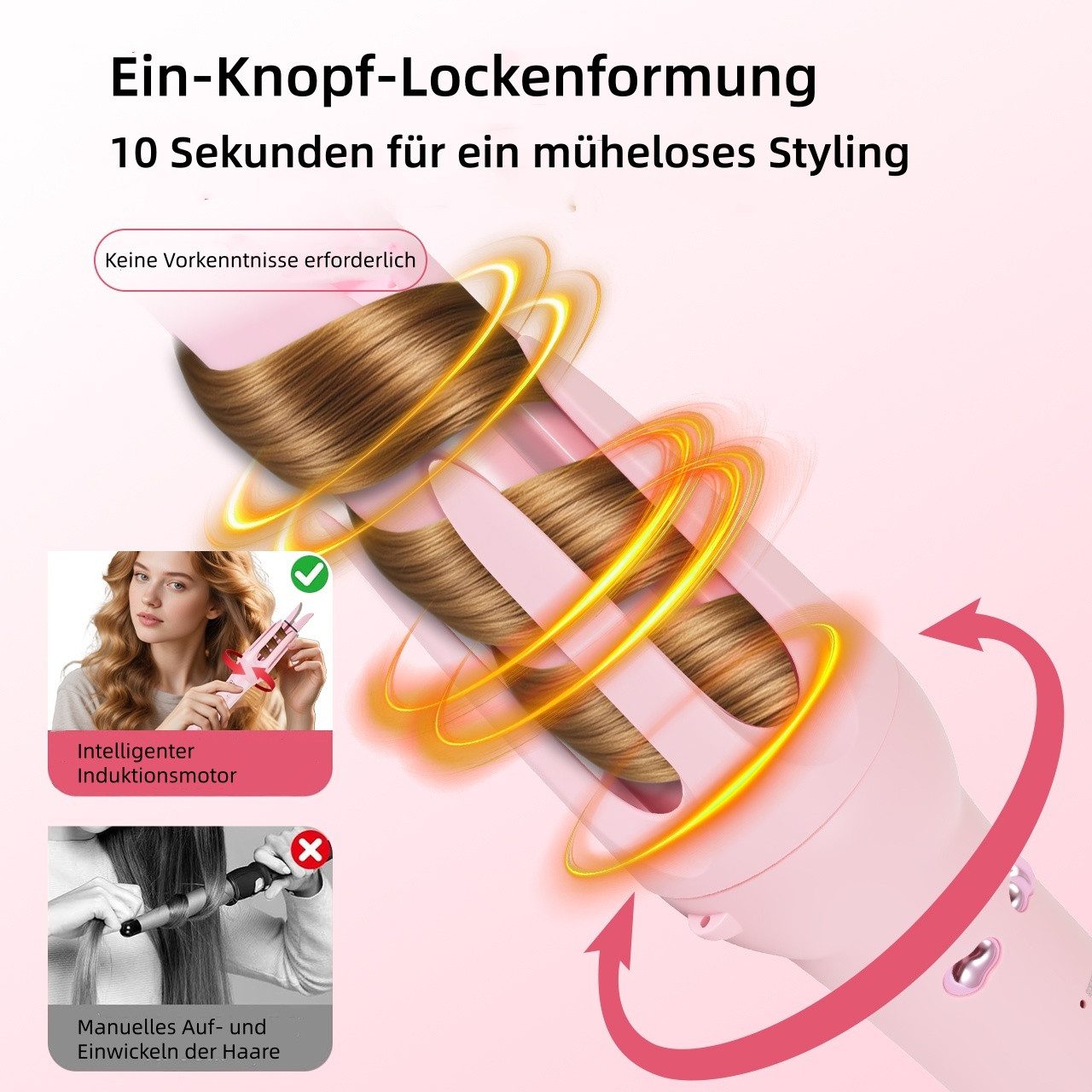Scttomon Lockenstab HT-102, Keramik-Turmalin-Bechichtung, 32mm Automatischer Lockenstab