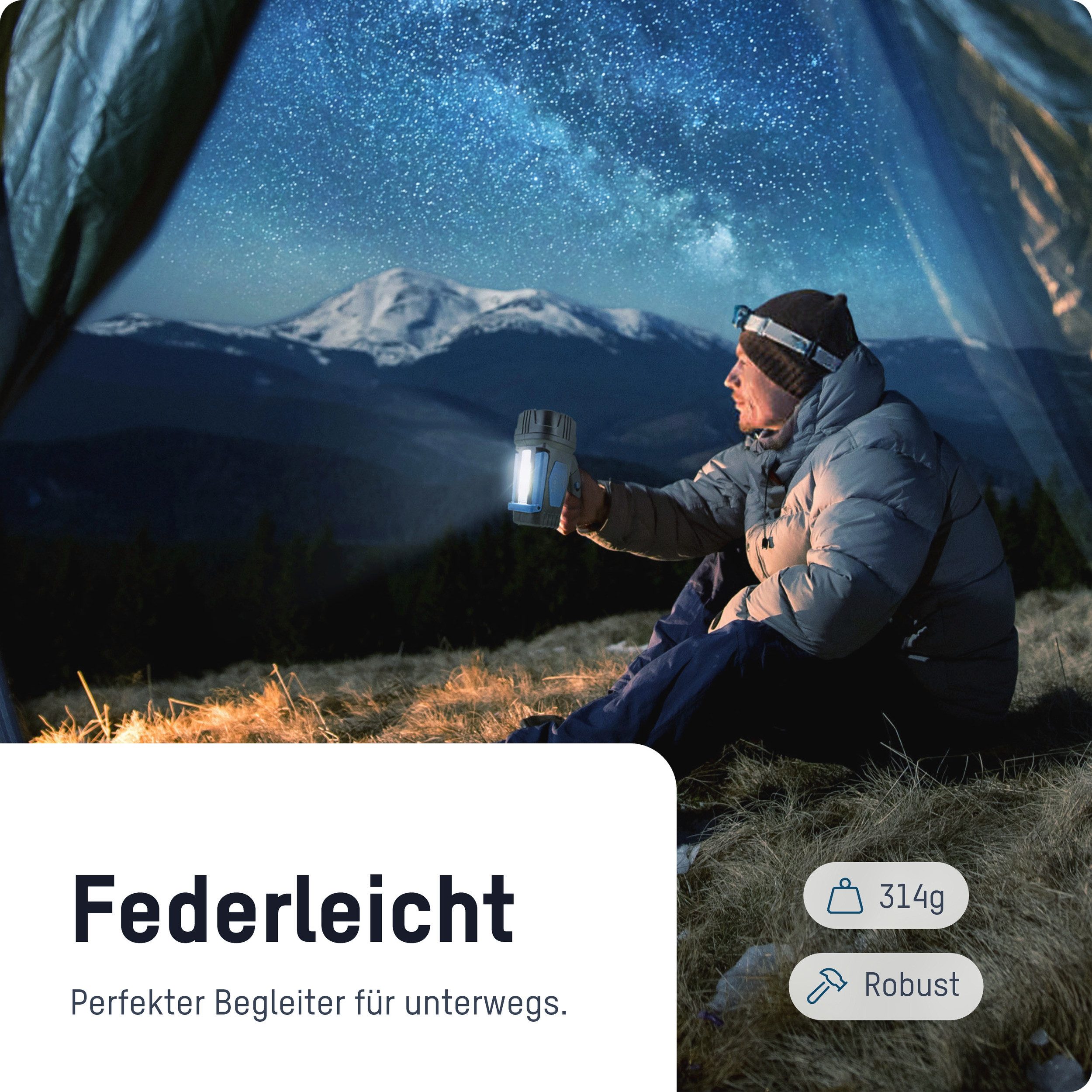 ANSMANN AG LED Headlight HS230B LED Handheld Headlight ideal for camping, work, garden, hiking