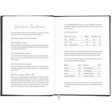 LEAF & GOLD Organisationsmappe Budget Planner deutsch, Hardcover Haushaltsbuch zum eintragen, Übersichtlicher Budgetplaner