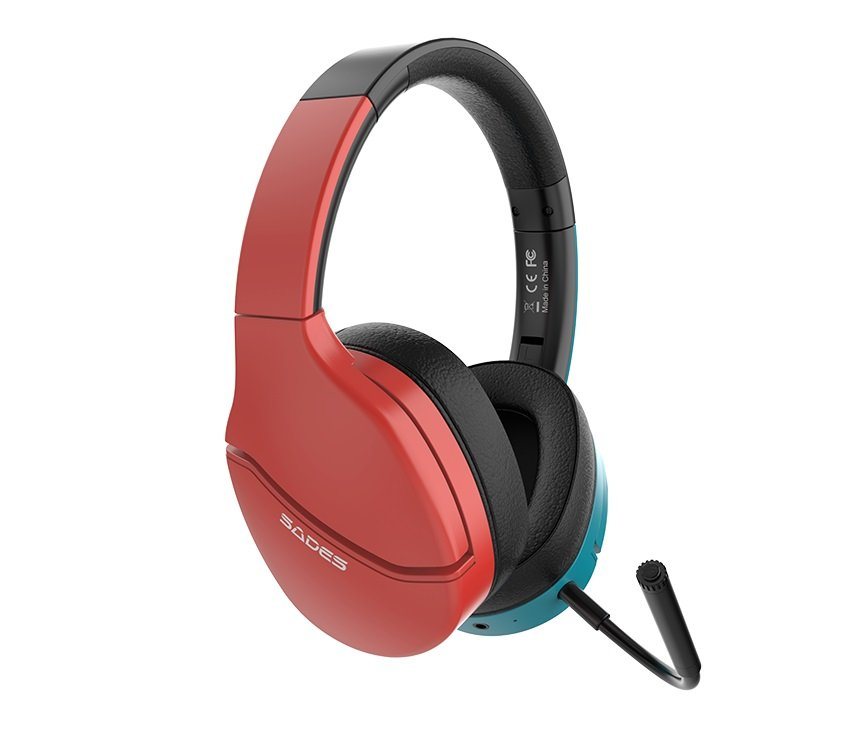 Sades Partner SA-204 Gaming-Headset (Mikrofon abnehmbar, kabellos, Stereo,  Over Ear, Bluetooth 5.0, Nintendo-Style)