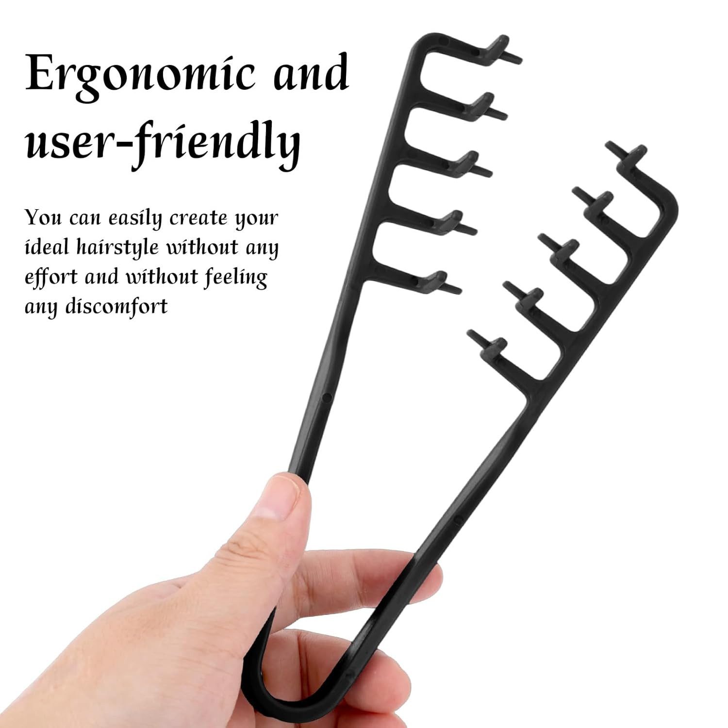 Stelby Lockenkamm Lockenkamm Strukturkamm Afro Kamm mit breiten Zinken für Locken, Ideal zum Auflockern, Formen und Definieren von Locken