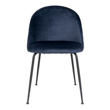 House Nordic Polsterstuhl Geneva (2er-Set), (2er-Set) in Blau, Velour - 51x78x52cm (BxHxT)