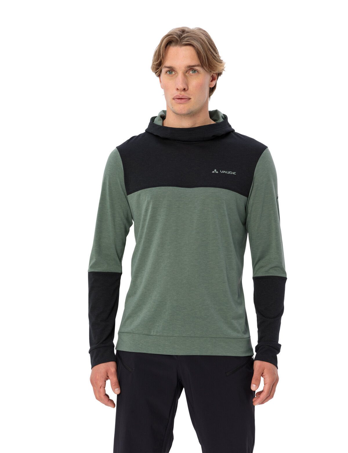 VAUDE Rundhalspullover Men's Qimsa Hoody (1-tlg) Herren Langarmshirt mit Kapuze fürs Mountainbike