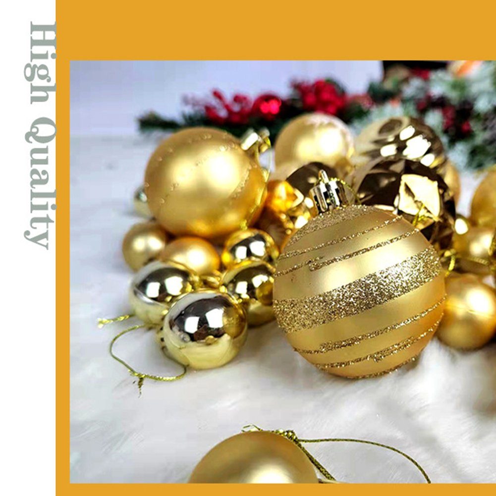 Blusmart Weihnachtsparty, Christbaumschmuck goldrot Hängende Weihnachtsbaumkugel, Ornament, Kugel, Christbaumschmuck