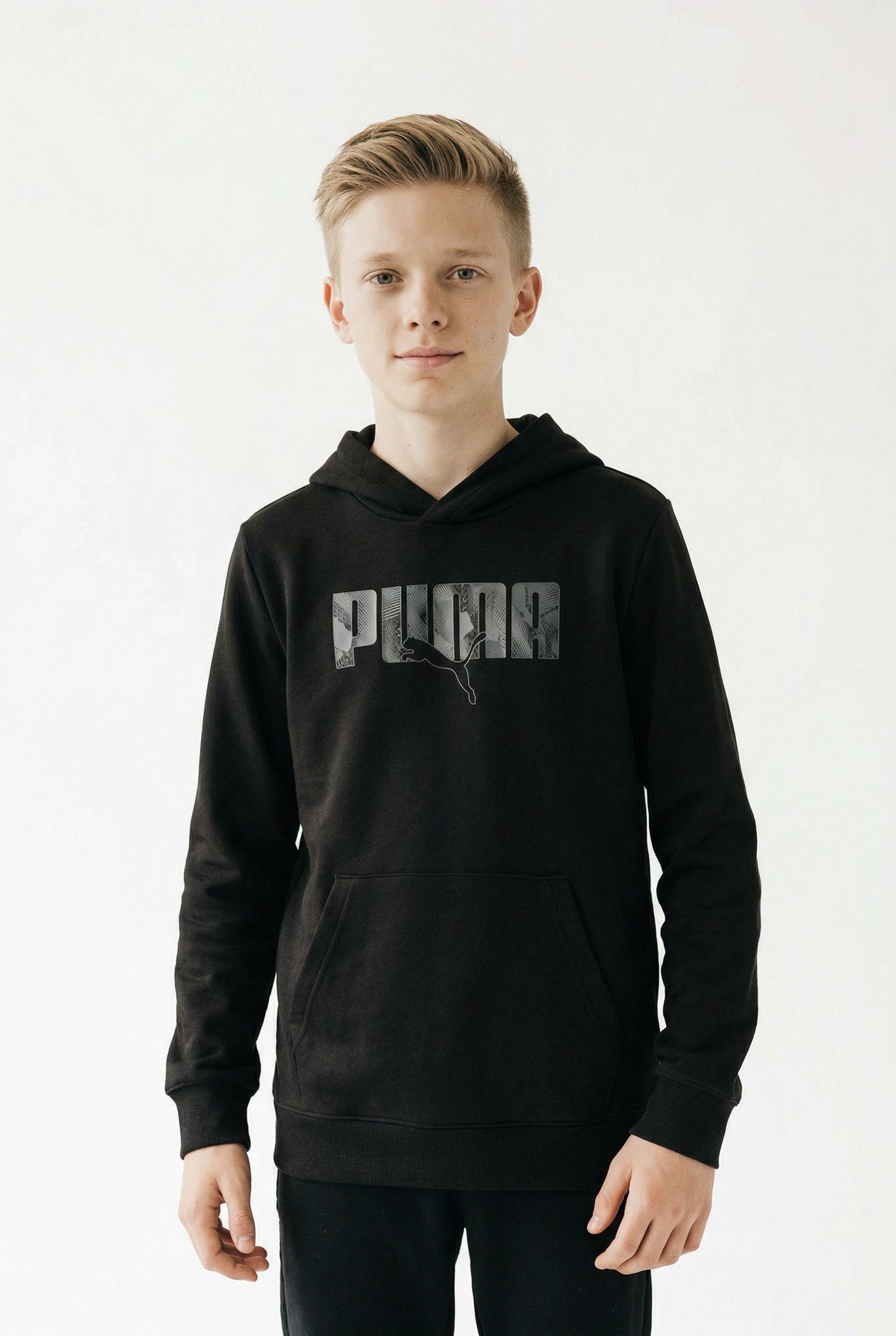 PUMA Kapuzensweatshirt ESS LOGO LAB STORY 2 HOODIE TR B für Jugendliche, mit Kapuze, mit Kängurutasche, Regular Fit