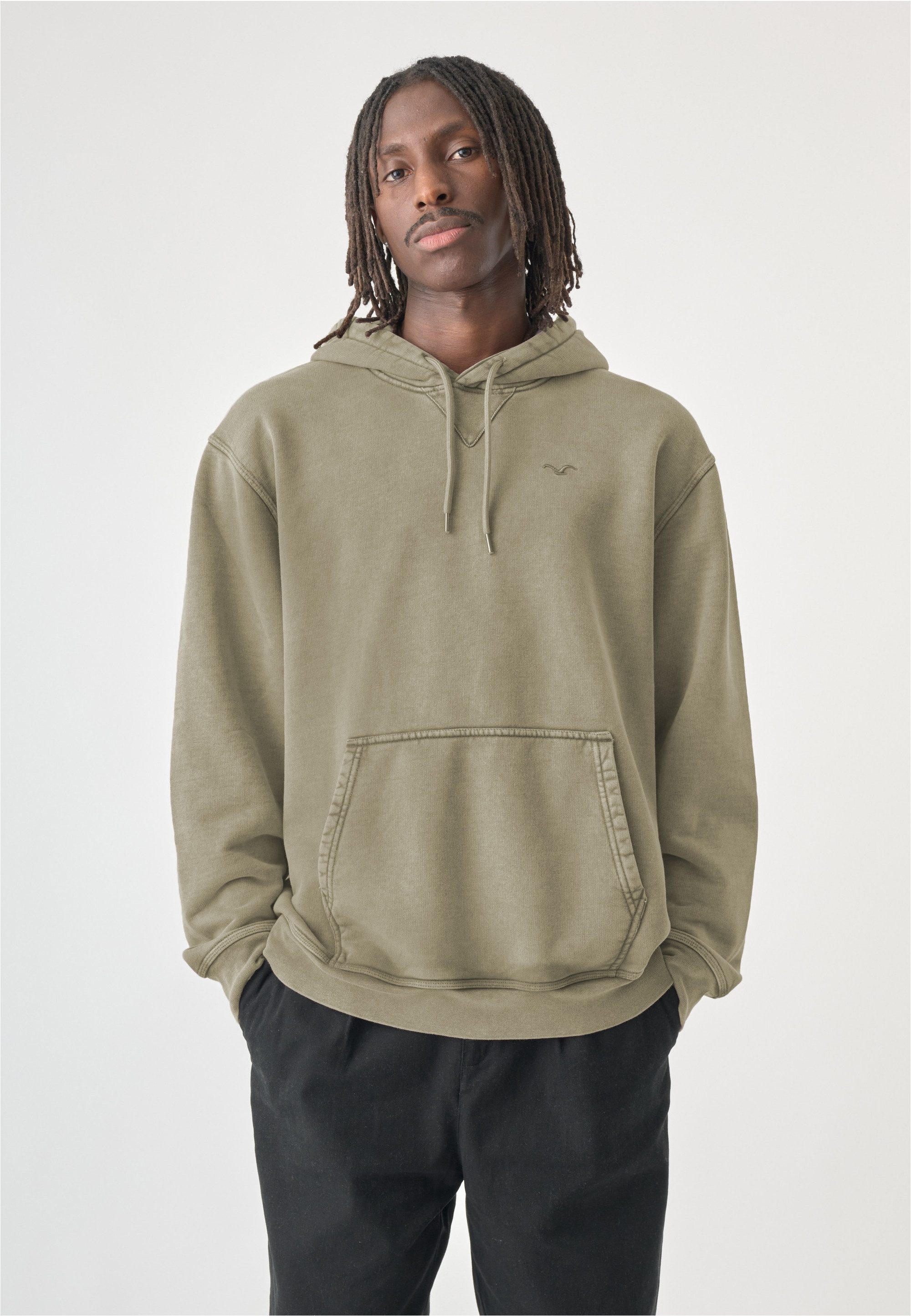 Cleptomanicx Kapuzensweatshirt Boxy Hooded Ligull Washed im lockeren Schnitt