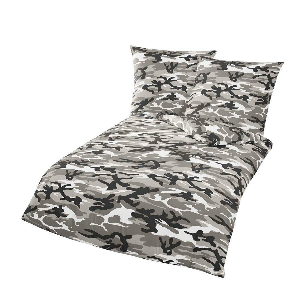 TRAUMSCHLAF Bettwäsche Camou graphit, Renforce, 2 teilig, moderne Ganzjahresbettwäsche. Reduzierter Preis € 29,99. Unverbindliche Preisempfehlung € 39,95, (€ 29,99 pro 1 Stk)
