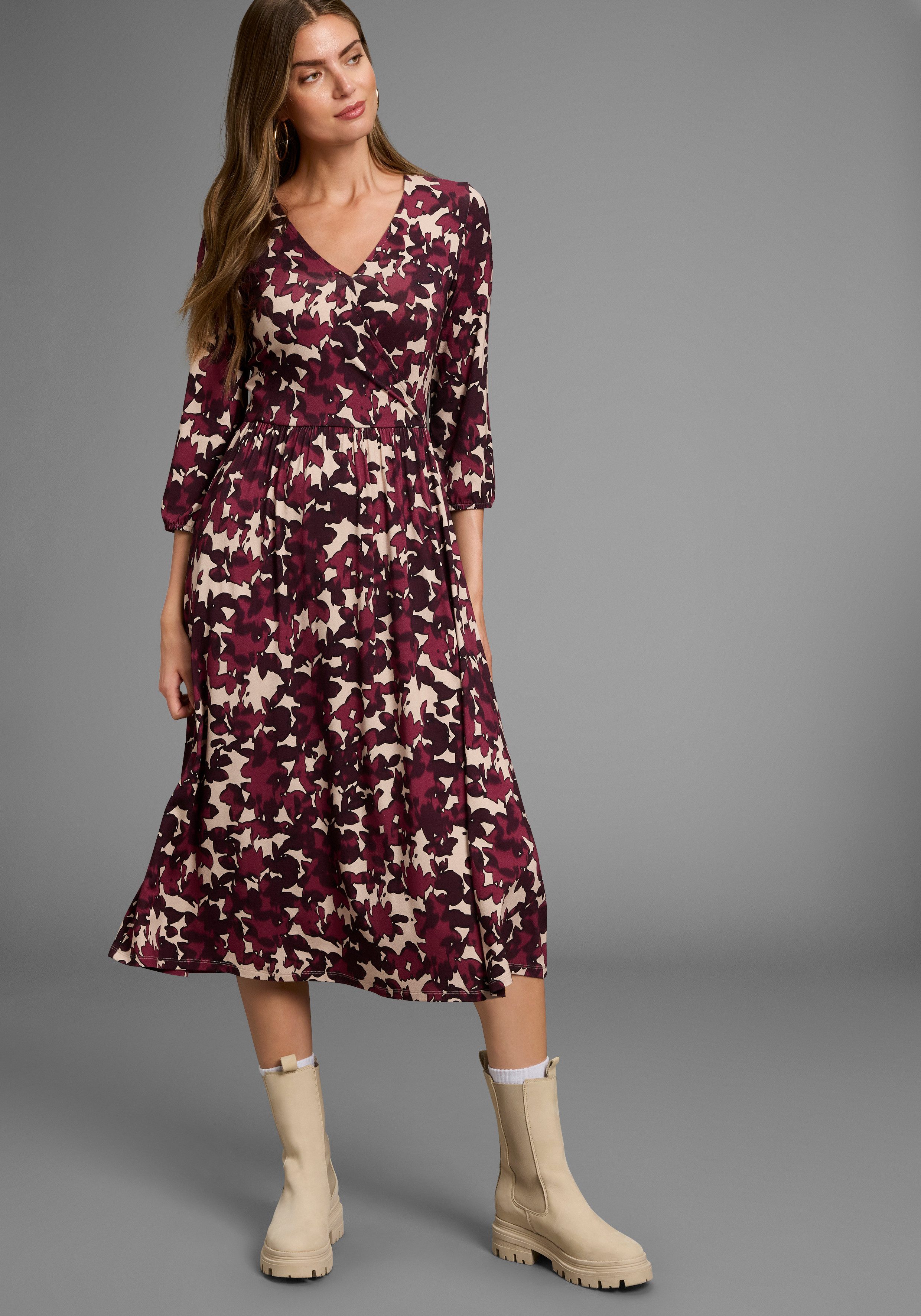 Laura Scott Midikleid wadenlanger Schnitt, aus Jersey, elastische Viskosemi günstig online kaufen