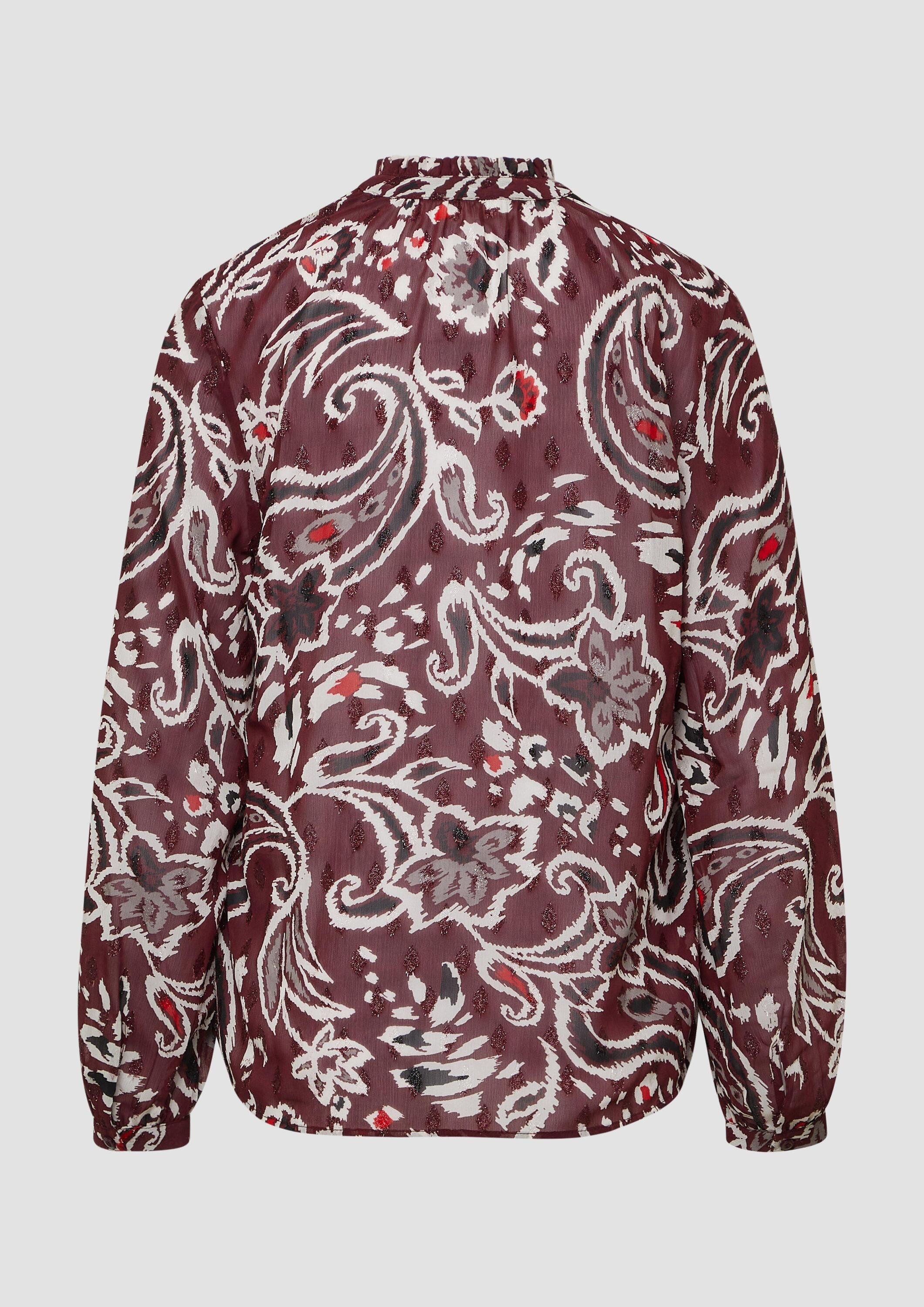 s.Oliver Langarmbluse Bluse Semitransparente Chiffon-Bluse mit All-over-Print