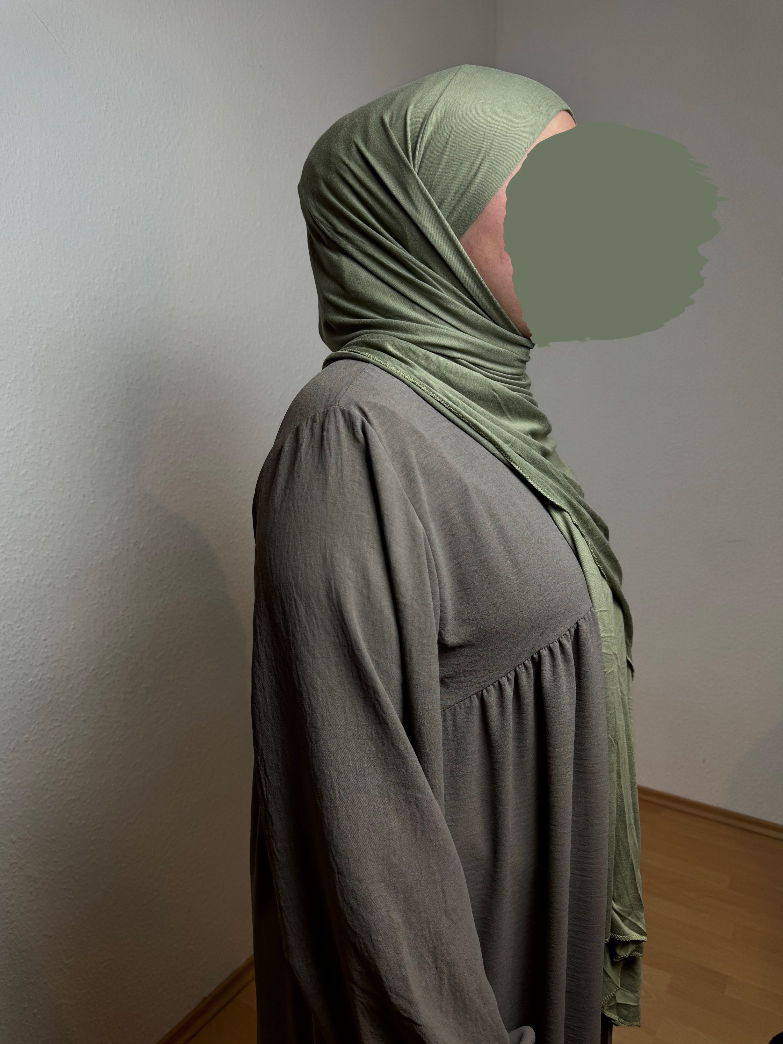 HIJABIFY Hijab Easy Hijab mit integrierter unter Tuch (antirutsch) Jersey-Stoff 2 in 1 Hijab/ Hidschab/ Kopftuch Olive